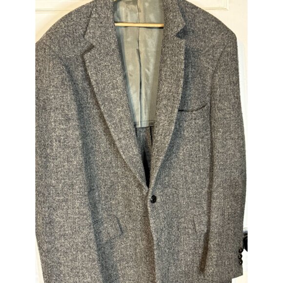 Harris Tweed Men's Handwoven Scottish Wool Blazer Jacket - Grey L - Picture 2 of 5